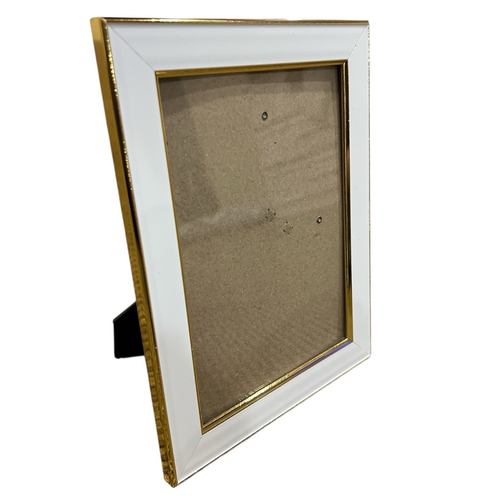 Elegant White and Gold Picture Frame 5x7
